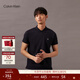 Calvin KleinJeans夏季男士商務(wù)休閑通勤簡(jiǎn)約ck印花純色翻領(lǐng)短袖T恤POLO衫 CHW-藏青色 S