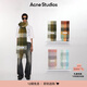 Acne Studios【12期免息】男女同款格紋流蘇彩虹Vally圍巾羊毛披肩 灰褐色/綠色/黑色 均碼