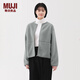 MUJI女式 長(cháng)毛抓絨 夾克 女短外套 25年冬季 搖粒絨女裝 BB2T9C5A 淺藍色 M (160/84A)