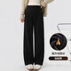 孕婦褲子直筒秋冬款大碼托腹褲秋季長(cháng)褲冬季加絨加厚孕早期闊腿褲 黑色【加絨】適合溫度-5-15度 加大碼【適合135-165斤】