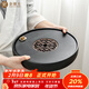 金鑲玉 茶盤(pán)圓形儲水家用功夫茶具干泡茶臺托盤(pán) 陶瓷雙圓25*5cm
