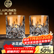拉普尼司 LAPUNES德國品牌水晶玻璃威士忌杯專(zhuān)用酒吧雕花洋酒杯套裝高級感新婚禮物 冰花2只裝