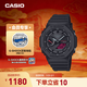 卡西歐（CASIO）G-SHOCK 黑紅暗焰系列男士手表 黑紅雙色潮酷設計血屏款 防震腕表 GA-B2100BBR-1APR