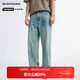 NVG·YOUNG意大利小帆船春夏季薄款時(shí)尚寬直筒松牛仔褲藍色男士休閑長(cháng)褲子