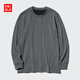 優(yōu)衣庫男裝HEATTECH ULTRA WARM圓領(lǐng)T恤長(cháng)袖保暖衣秋衣內衣479525 486883/08深灰色 L