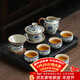 不拙茶具整套功夫茶具套裝家庭用客廳高檔青花瓷汝窯蓋碗9入泡茶套裝