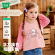 迷你木木屋兒童長(cháng)袖春秋男童女童純棉T恤中小童圓領(lǐng)上衣 玫粉公主小兔 120 