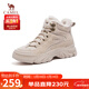 駱駝（CAMEL）工裝靴女戶(hù)外高幫鞋增高厚底馬丁靴 L24A283649R 杏色(加絨) 38