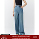 自巧小個(gè)子直筒破洞牛仔褲女2024夏季新款長(cháng)褲高腰顯瘦闊腿褲子 牛仔藍 S (3碼)