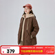 艾萊依（ERAL）冬季新款假兩件羽絨服女連帽寬松時(shí)尚保暖棒球服外套上衣 蜜茶棕 M 160【建議110-130斤】