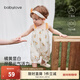 babylove女寶寶連體衣吊帶純棉夏季哈衣嬰兒外出甜美夏裝橘黃滿(mǎn)醉 橘黃滿(mǎn)醉 90cm