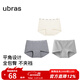ubras平角純棉內褲女7A抗菌加長(cháng)襠防走光包臀四角女士短褲 淺花灰色+中花灰色+白色 3條 L