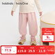 巴拉巴拉balaOne寶寶長(cháng)褲女童寬松束腳褲2025秋新款褲子甜美蕾絲 夢(mèng)幻粉60338 90