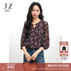 玖姿（JUZUI）美拉德雪紡印花單上衣女2025夏季新款JTFX80303 花咖啡 M