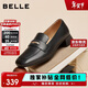 百麗通勤海鷗樂(lè )福鞋女2025新款真皮方頭氣質(zhì)單鞋B2593AQ5 黑色 38