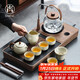 尚言坊功夫茶具整套高檔茶盤(pán)帶燒水壺一體泡茶器全套煮茶器煮茶爐套裝