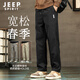 JEEP SPIRIT吉普休閑褲男士春季寬松系帶褲子男款百搭運動(dòng)褲顯瘦長(cháng)褲男褲子L