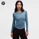 lululemon丨Hold Tight 女士緊身剪裁船型領(lǐng)口長(cháng)袖 T 恤 LW3IVTS 鋼青 S /6