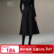晚白【新品】亮閃閃a字半身裙冬款時(shí)尚百搭顯瘦高腰氣質(zhì)大擺裙子 黑色 L