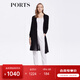 PORTS寶姿春夏新款女裝長(cháng)袖中長(cháng)針織開(kāi)衫LM8K004KKY002 黑色 L