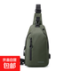 新款男士胸包休閑大容量單肩斜挎包韓版機車(chē)包防潑水潮背包110028 軍綠色
