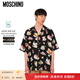 莫斯奇諾（MOSCHINO）【禮物會(huì )員5折起】Moschino/莫斯奇諾  男士下午茶圖案絲緞襯衫 黑色 S