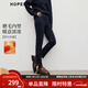 紅袖（hopeshow）復古水洗牛仔褲2025冬季新款女裝拉鏈插袋氣質(zhì)磨毛保暖小腳鉛筆褲 深牛仔藍072 M