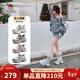 駱駝（CAMEL）銀河3代老爹鞋女撞色拼接增高戶(hù)外休閑鞋 L26S283014 銀色 36