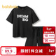 巴拉巴拉兒童短袖套裝男大童運動(dòng)籃球兩件套女童夏季字母寬松208224119208