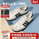 百麗（Belle）【張凌赫同款】大黃蜂復古德訓鞋女百搭板鞋C1H3DAM5 白色/黑色-男款 40 (250mm)