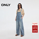 ONLY2025秋季新款復古寬松高腰直筒長(cháng)褲牛仔背帶褲牛仔褲女|12517M001 J33 350水洗牛仔藍 L L標準褲長(cháng)