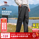 駱駝（CAMEL）加絨褲男工裝風(fēng)2025秋冬新款防風(fēng)保暖防潑軟殼傘兵運動(dòng)長(cháng)褲女 C15CAY6014，幻影黑，男 XL