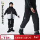 森林棠【軟殼褲】「雙層加絨」秋冬保暖防潑水兒童戶(hù)外運動(dòng)褲 潑墨走筆 150 (均 碼)
