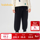 巴拉巴拉童裝兒童長(cháng)褲加絨保暖束腳褲男童休閑褲冬季褲子厚款百搭 黑色90001 120