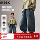 ASK JUNIOR兒童褲子2025冬季中大童加絨保暖牛仔褲男童束腳褲休閑長(cháng)褲