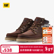 卡特（CAT）新品男士戶(hù)外休閑工裝靴高幫復古單鞋 棕色 42