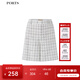 PORTS寶姿女裝2025春夏新款短褲LM8P051MFQ090 奶白色格子 S /4