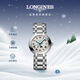 浪琴（LONGINES）瑞士手表 心月系列 月相女士鋼帶石英表L81154716新年禮物