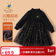 Classic Teddy精典泰迪女童連衣裙兒童裙子中童裝網(wǎng)紗公主裙冬季長(cháng)裙 黑色 140 