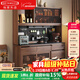 格雅木語(yǔ)黑胡桃木餐邊柜洞洞板儲物收納柜靠墻輕奢高柜廚房餐廳巖板酒柜 1.5m餐邊柜+收納洞板+電力導軌