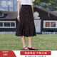 香影黑色櫻桃碎花半身裙女2025夏裝新款高腰法式赫本風(fēng)雪紡魚(yú)尾裙 黑色 M 160/64A/95-110斤