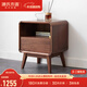 源氏木語(yǔ)全實(shí)木床頭柜現代簡(jiǎn)約黑胡桃木床邊柜北歐臥室收納小柜子 胡桃木單抽一隔床頭柜42*35*52cm 組裝