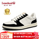 楓葉（leaveland）板鞋男女同款時(shí)尚冬季新品休閑鞋情侶百搭小白鞋防滑透氣鞋子男 白黑(皮鞋碼) 41 (255mm)