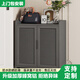 戶(hù)外鋁合金鞋柜家用門(mén)口透氣玄關(guān)柜蜂窩鋁庭院陽(yáng)臺防水防曬儲物柜 【百葉款】灰色兩門(mén)60*36*100