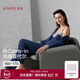 愛(ài)慕（Aimer）25秋睡美人睡衣女抗菌防螨開(kāi)衫帶杯不凸點(diǎn)吊帶九分褲三件套裝 【三件套】鳶尾藍 AM46A851 S 160