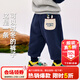 嘟嘟家寶寶加絨褲子冬裝男童休閑長(cháng)褲束腳女童運動(dòng)褲兒童卡通衛褲冬季潮 藏青色 100