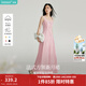 茵曼（INMAN）章若楠同款歐若風(fēng)法式吊帶連衣裙2026夏季新品女裝淡鵝黃色裙子 粉色（方領(lǐng)) L
