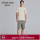 愛(ài)慕先生（AIMER MEN）愛(ài)慕先生男春夏短袖短褲簡(jiǎn)約可外穿莫代爾家居睡衣套裝