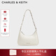 CHARLES&KEITH拉鏈簡(jiǎn)約通勤輕便鏈條腋下包生日禮物新年禮物送女友CK2-20271604 Cream奶白色 S