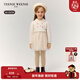 Teenie Weenie Kids小熊童裝25年新款秋冬女寶寶網(wǎng)紗拼接毛織連衣裙 米白色 110 cm